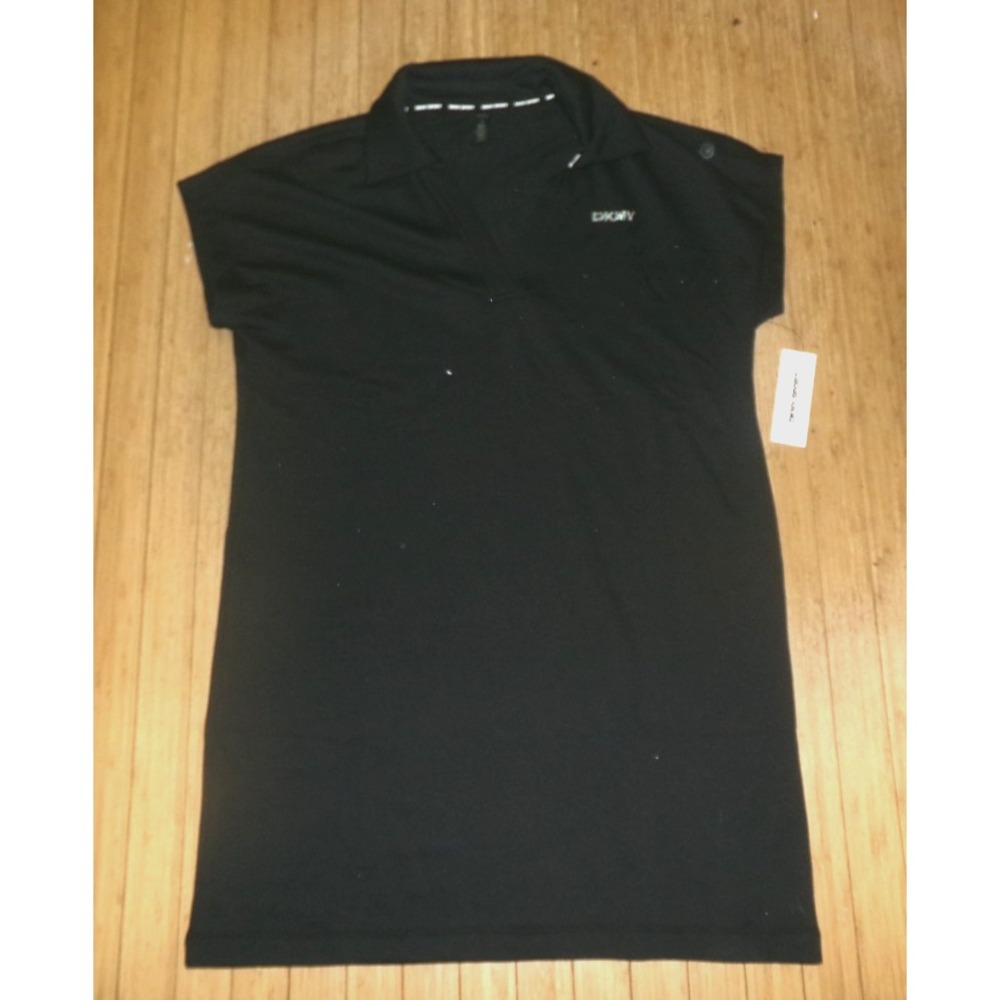 DKNY Women's SZ‎ MED Pullover Black Polo Dress~NWT